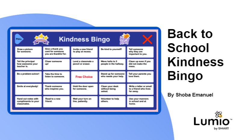 Back to school kindness bingo